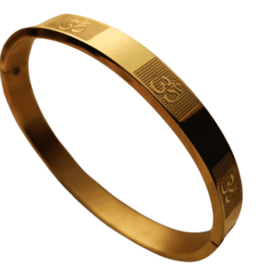 Om Premium Gold Plated Kada Bracelet For Men