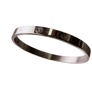 Om Premium Silver Plated Kada Bracelet For Men