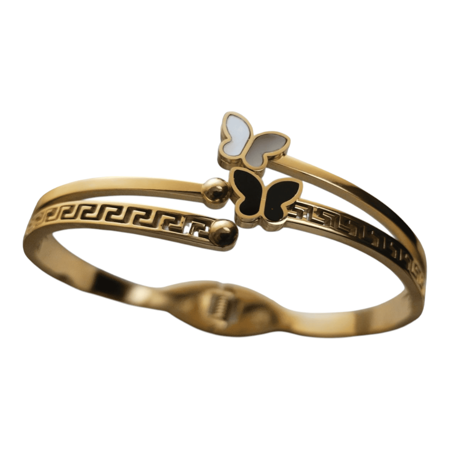 Butterfly with Greek Pattern Gold Plated Women Kada Bracelet