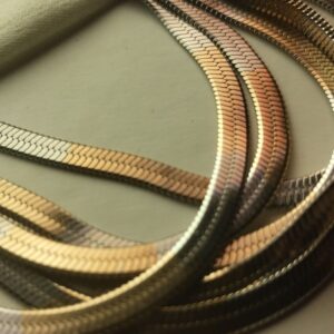 Stylish Dual Tone Gold Silver Plated Snake Chain for Men