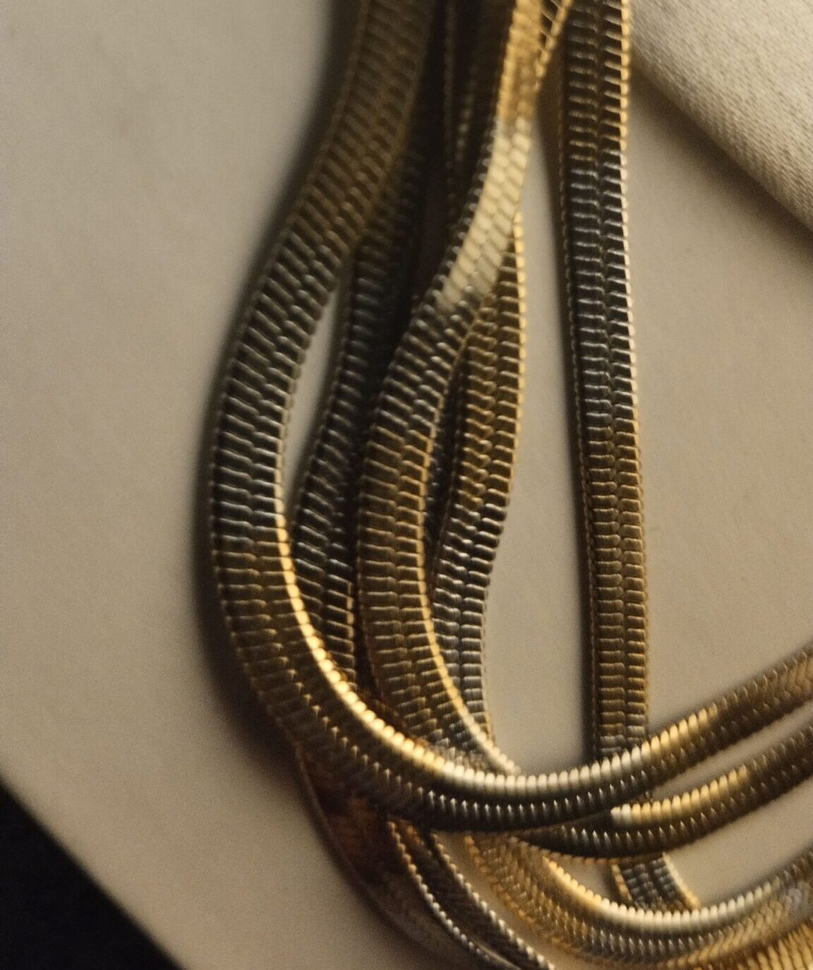 Stylish Dual Tone Gold Silver Plated Snake Chain for Men - Image 3